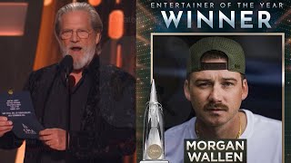 Jeff Bridges Mispronounces Morgan Wallens Name At CMAs [upl. by Ferna]