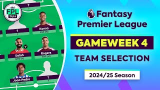 FPL GW4 TEAM SELECTION  Wildcard Success  Gameweek 4  Fantasy Premier League 202425 Tips [upl. by Nylevol]