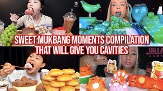 SWEET mukbang moments that will give you CAVITIES compilation [upl. by Fitzpatrick131]