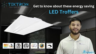 Tektron TKCBT4 LED Troffer Light  TechnoLED Lights [upl. by Skillern]