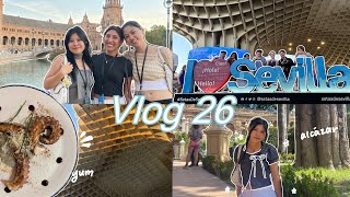 vlog 26 weekend in Seville Spain  plaza de España hotel tour tapas royal alcázar Setas 🍊 [upl. by Mcnutt]