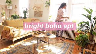 MY BOHO APARTMENT TOUR  bright  plantfilled 🌿✨ [upl. by Monarski]