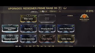 Warframe  Redeemer Prime with Melee Influence Jade Shadows Blast Status Rework [upl. by Frendel]