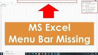 Excel menu bar missing [upl. by Phelips]