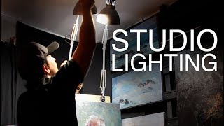 STUDIO LIGHTING  How to light your Art Studio on a BUDGET [upl. by Eanil]