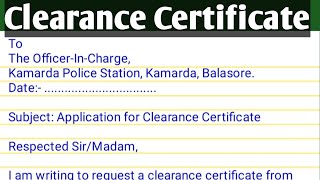 Application To Police Station For Clearance Certificate  How To Apply Police Verification Certifica [upl. by Firestone]