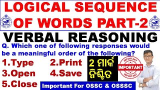 Reasoning Logical Sequence of WordsMeaningful Order Of WordsBy Chinmaya SirPart 2OSSCOSSSCOPSC [upl. by Arok]