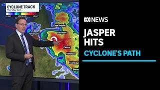 Tropical Cyclone Jasper starts to cross the Far North Queensland coast  ABC News [upl. by Tinor]