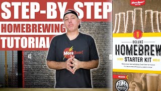 How to BREW YOUR OWN BEER  MoreBeer Deluxe Homebrew Starter Kit  Beer Brewing Demo for Beginners [upl. by Eugatnom812]