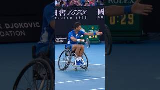 Novak Djokovic plays WHEELCHAIR tennis 🔥 [upl. by Nnylram]