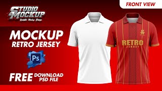 MOCKUP Jersey RETRO  FREE DOWNLOAD MOCKUP  FRONT  MOCKUP FILE PSD [upl. by Friedland]