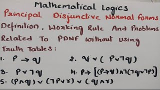 btechmathshub7050 Principal Disjunctive Normal Form  Concept Problem related to PDNF [upl. by Adamo175]