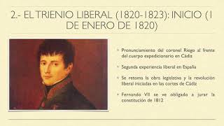 UD2 El reinado de Fernando VII 1ª parte Restauración absolutista y trienio liberal [upl. by Atauqal]