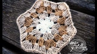 Tutorial Granny Square Hexagon Paso a Paso en Español [upl. by Eselahc]