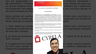 Cyrela confirma data de pagamento de Dividendos Cyrela CYRE3 Dividendos JCP Proventos [upl. by Panchito]