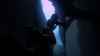 Amazing cave diving in one breath freedivinggirl [upl. by Assirat133]