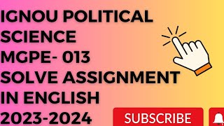 Mgpe 013 solved assignment 202324 [upl. by Nnarefinnej926]