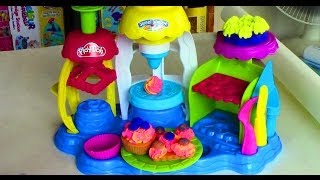 PlayDoh Frosting Fun Bakery with PlayDoh Plus Make Cup Cake and Cake Play Dough [upl. by Julie]