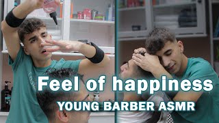 ASMR Massage By Young Barber  Feel Your Greatest Happiness [upl. by Llertal]