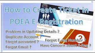 How to Create Ticket in POEA EEreg [upl. by Delsman110]