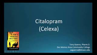 CC How to Pronounce citalopram Celexa Backbuilding Pharmacology [upl. by Aloap]