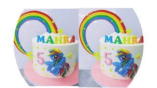 How to make a rainbow Fondant cake Topper decorating Unicorn design [upl. by Esaele]