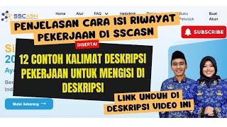 22 INFO CPNS KEMENAG 2024 CARA ISI RIWAYAT KERJA DI SSCASN  ADA CONTOH DESKRIPSI UNDUH SAJA [upl. by Forlini]