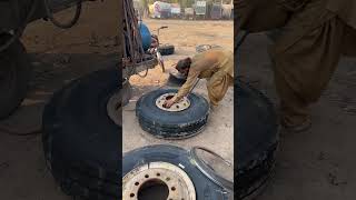 New tyre install tranding trendingshorts viralvideo truckdriver Canadian trucking [upl. by Emse525]