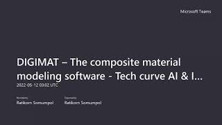 DIGIMAT– The composite material modeling software Tech curve AI amp Innovation amp MSC software Webinar [upl. by Yrahcaz]