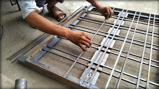 Square rod window grill design  Build amazing steel grill design [upl. by Anaiek]