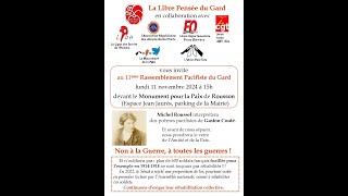 11ème rassemblement pacifiste du Gard  Rousson le 11112024 [upl. by Eniahs]