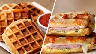 How To Make Savory Waffles 5 Ways • Tasty Recipes [upl. by Airan519]