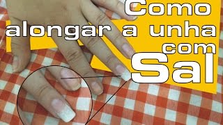 Tutorial Alongamento de unha com sal de cozinha dicadogranola [upl. by Bruno]