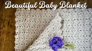 EASY and Beautiful Crochet Baby Blanket  Baby Blanket Crochet Pattern [upl. by Analise]