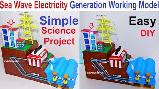 sea tide wave electricity energy generation working model  diy  simple and easy  howtofunda [upl. by Adgam573]