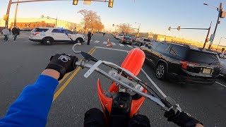 FIRST RIDE OF 2023 ON MY CR85  WHEELIES THRU PHILADELPHIA EAGLES TRAFFIC [upl. by Akcired]