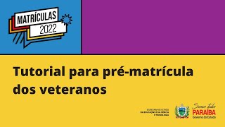 Tutorial de prématrícula para alunos veteranos  Rede Estadual de Ensino [upl. by Anna-Diana857]