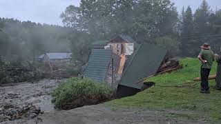 Lyndonville VT Brook Rd Flood Damage 2024 07 30 054417 [upl. by Ycat]