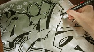 Sive Graffiti Holiday Poster Painting Speed Art [upl. by Ketti]