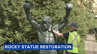 Rocky statue undergoing several days of restoration [upl. by Sartin767]