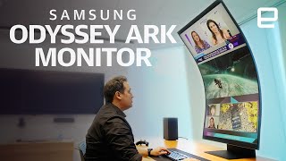 Samsung Odyssey Ark 55quot monitor handson A cinematic gaming experience [upl. by Killie]