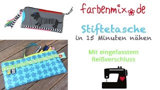 Stiftetasche in 15 Minuten nähen mitmachen [upl. by Aicak]