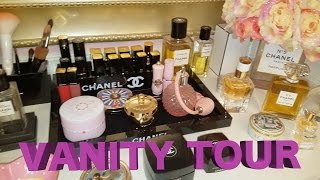 My Chanel Vanity Tour  How to Organize Makeup amp Tips [upl. by Leesa]