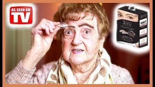 Eyebrowless Grandma Tries Stamp On Eyebrows [upl. by Finn]