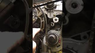 Ford 35 duratec in Lincoln MKZ water pump replacement timing chain tensioner pin release [upl. by Keryt]