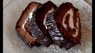 Easy Chocolate Cake Roll Recipe with cream filling [upl. by Nylatsyrc]