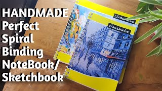 How To Make SPIRAL BINDING SKETCHBOOKNOTEBOOK At Home Without Machine DIY Spiral Sketchbook [upl. by Eittam]