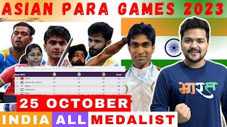 Asian Para Games 2023  Know who has won medals so far  Updated Medal Tally after 24 Oct Events [upl. by Merc659]