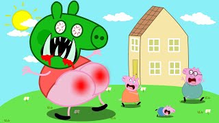 Run Mommy Daddy George Peppa Pig Turn Into A Zoombie  Peppa Pig Funny Animation [upl. by Curson]