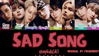 AI COVER STRAY KIDS  SAD SONG Lyrics 가사  ORIGINAL BY P1HARMONY [upl. by Aivun]